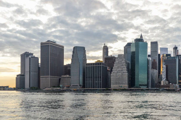 istock Beautiful New York City skyline at sunset 645185752