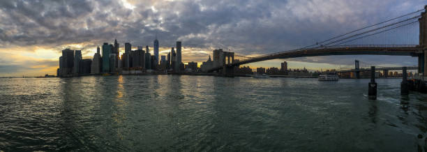 istock Beautiful New York City skyline at sunset 645186202