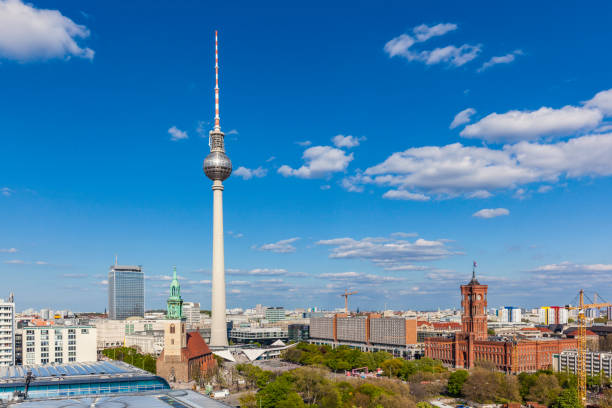 istock Berlin skyline with famous TV tower at Alexanderplatz 645186524