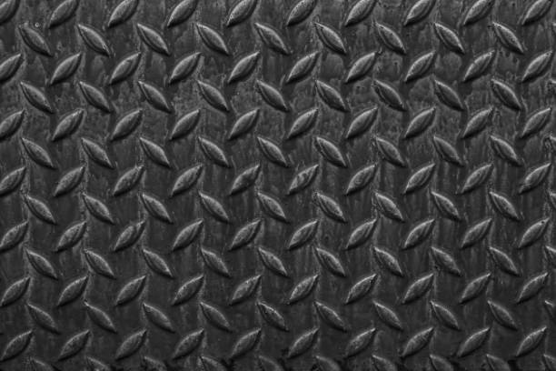 istock Dark metal floor plate texture background 645187612