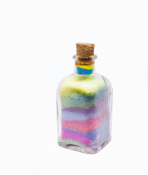craft glass bottle with colored sand