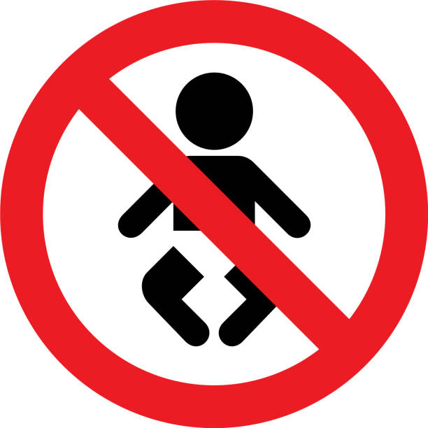 ilustrações de stock, clip art, desenhos animados e ícones de no babies sign - adults only