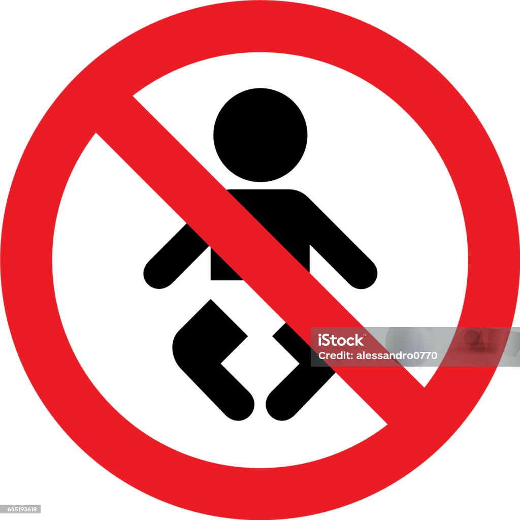 No babies sign No babies allowed sign Adults Only stock illustration