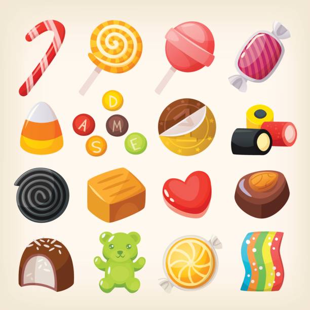 ilustrações de stock, clip art, desenhos animados e ícones de sweet candies variety - gelt