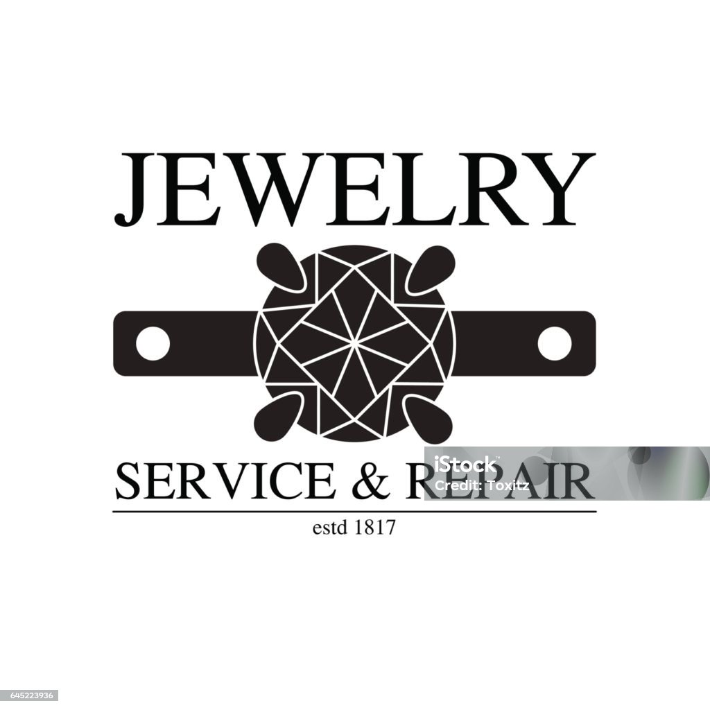 vector image of logo jewelry service. Trendy concept for repair shop or maintenance of jewelry products vector image of logo jewelry service. Trendy concept for repair shop or maintenance of jewelry or expensive products Abstract stock vector