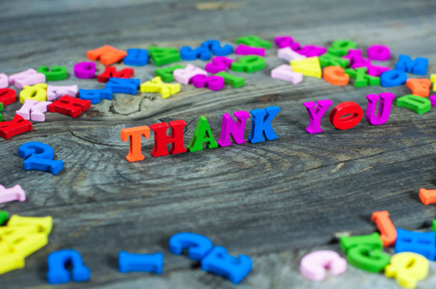 istock Colorful wooden letters on a gray surface 645233828