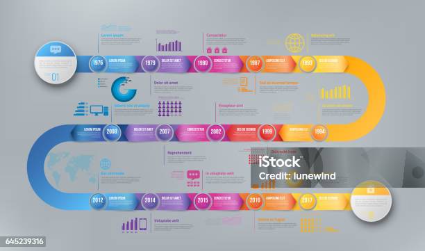인포 그래픽 화살표 일정 Hystory 템플릿 여행-개념에 대한 스톡 벡터 아트 및 기타 이미지 - 여행-개념, 인포그래픽, 지도
