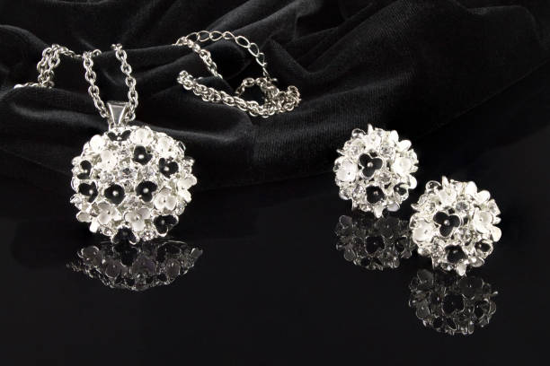 istock Jewellery on a black background 645240744