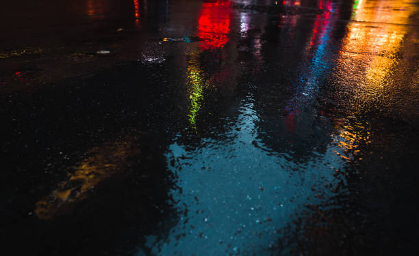 istock NYC streets after rain with reflections on wet asphalt 645240782