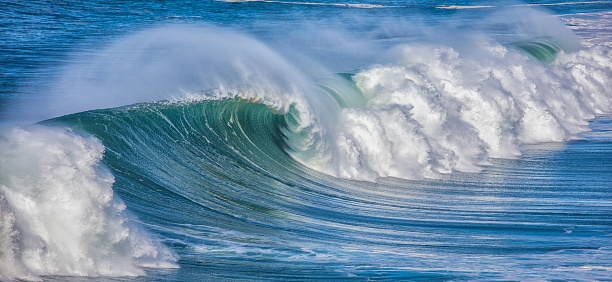 Waves in Pacific Ocean in Sonoma County of Northern California