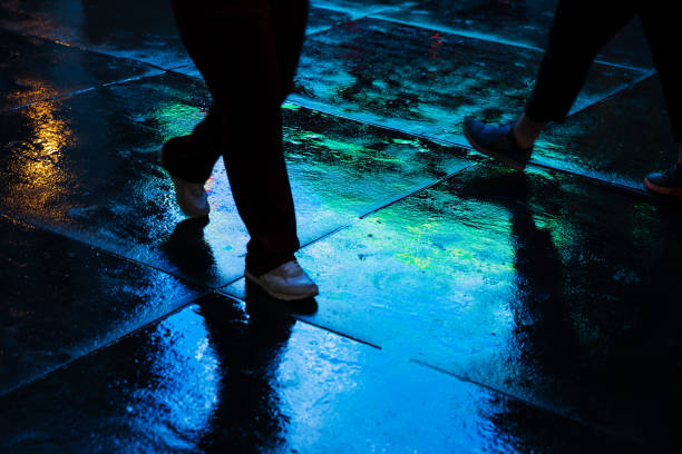 istock NYC streets after rain with reflections on wet asphalt 645243922