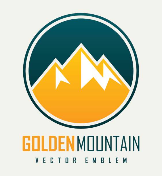 ilustraciones, imágenes clip art, dibujos animados e iconos de stock de montaña del vector y el logotipo de aventuras al aire libre. turismo, ir de excursión y acampar al aire libre etiqueta. - mountain mountain peak mountain climbing switzerland