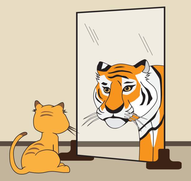 His Inner Tiger vector art illustration