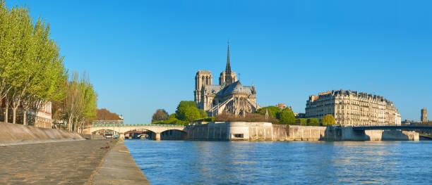 istock Paris, view over river Seine with Notre-Dame cathedral 645267818