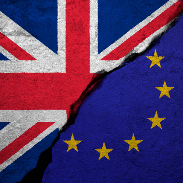 istock Brexit flags of the EU and UK 645273356