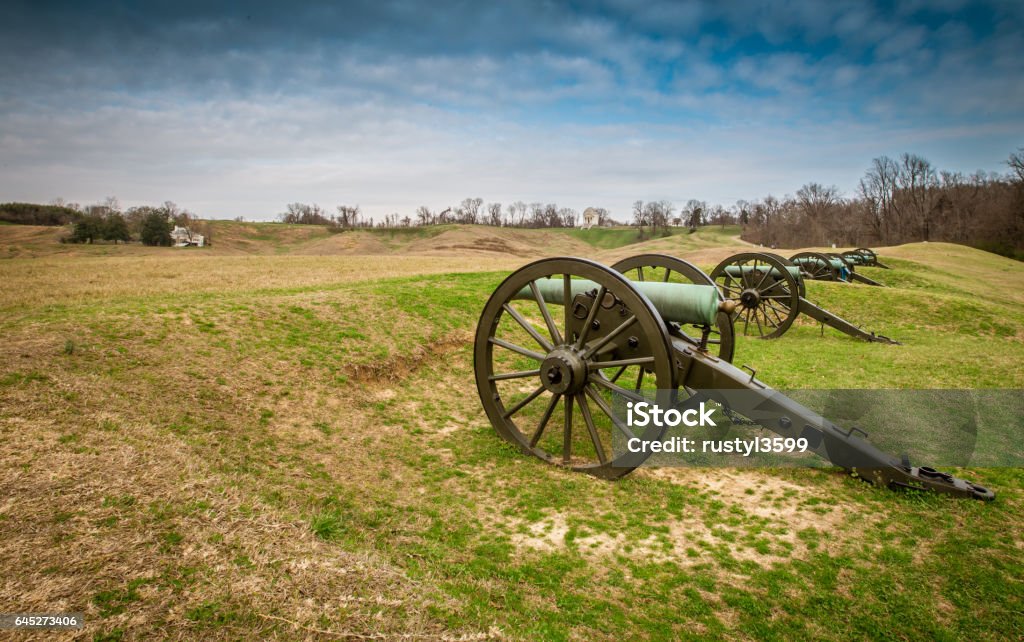 cannon Vicksburg Mississippi Old cannons on the battlefield in Vicksburg Mississippi Vicksburg Stock Photo