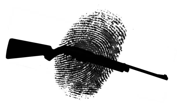 istock Rifle, firearm,  and fingerprint with clipping path 645275984