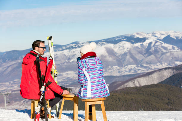 istock A couple is resting on european ski resort 645276062