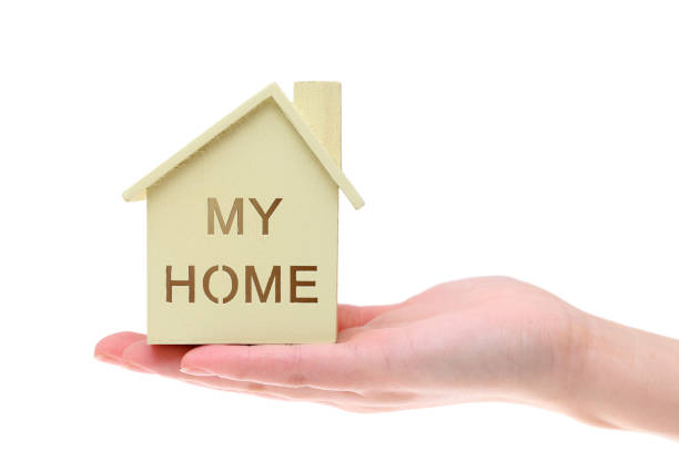 istock Miniature model of house on the hand 645276970