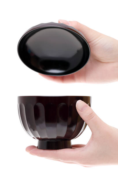 istock Hand holding Japanese soup bowl 645277090
