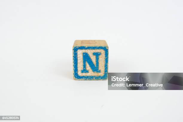 The Letter N In Colorful Wooden Childrenâs Blocks Stock Photo - Download Image Now
