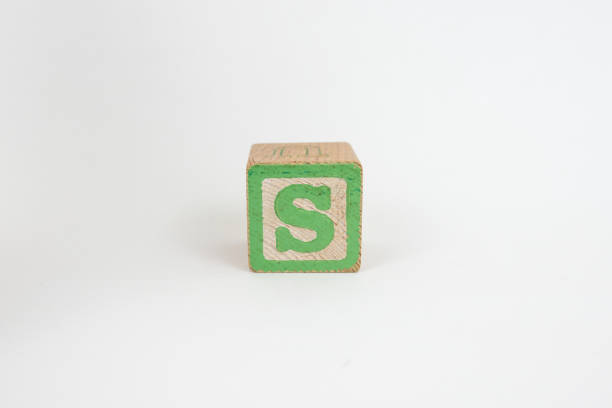 The Letter S in Colorful Wooden Childrenâs Blocks stock photo