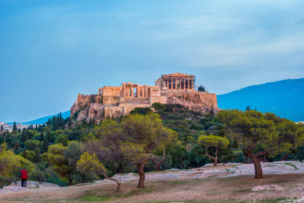 istock Parthenon and Herodium construction in Acropolis Hill in Athens 645287020
