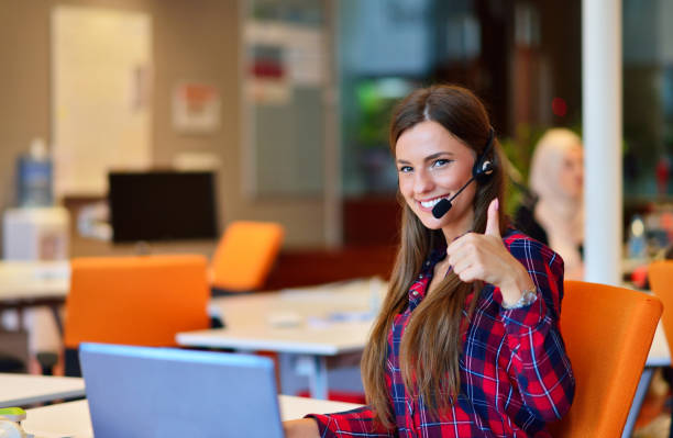 istock Successful business woman working at the office 645289538