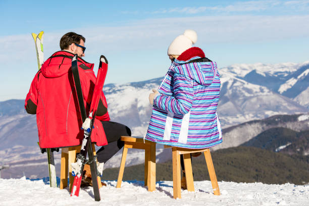 istock A couple is resting on european ski resort 645292546