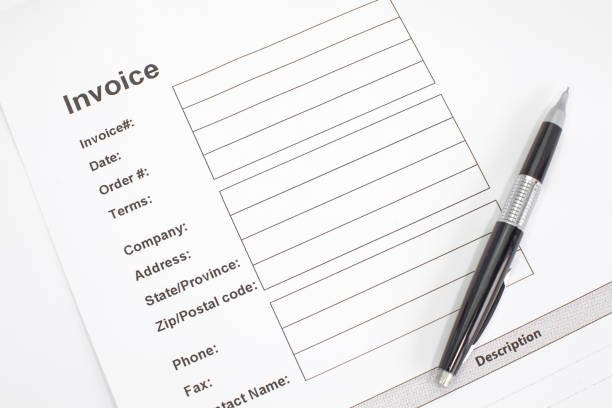 istock Close - up Business invoice paper form 645296266