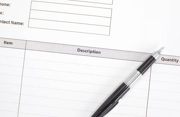 istock Close - up Business invoice paper form 645296692