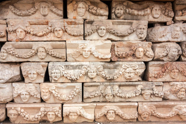 Tombstones in Aphrodisias. Aphrodisias was a small ancient Greek city in the historic Caria cultural region of western Anatolia, Turkey. Aphrodisias was named after Aphrodite, the Greek goddess of love, who had here her unique cult image, the Aphrodite of Aphrodisias.
