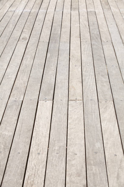 istock Outdoor white wood floor pattern and background seamless 645305084