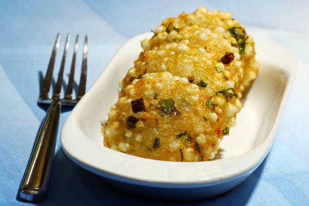 Sago pearls and Potato fritters