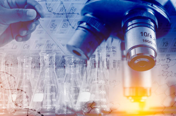 istock Experiments with chemicals in a laboratory with tubes 645322040