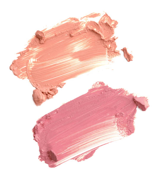 istock Collection of smudged lipsticks isolated on white 645322512