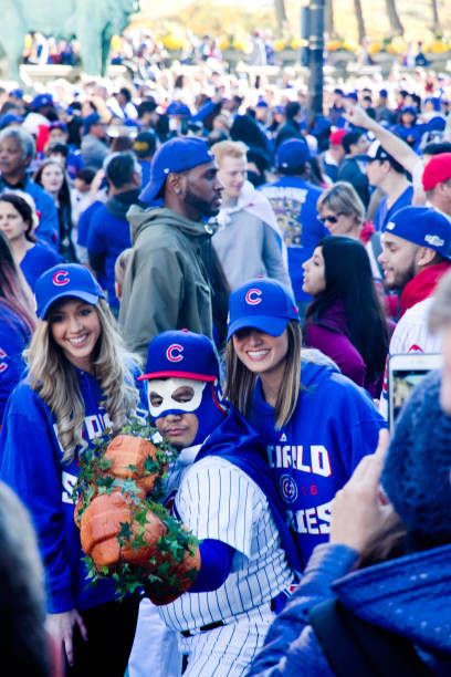 Cubs Win Chicago Celebration stock photo