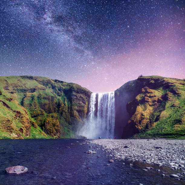 istock Great waterfall Skogafoss in south of Iceland 645331086