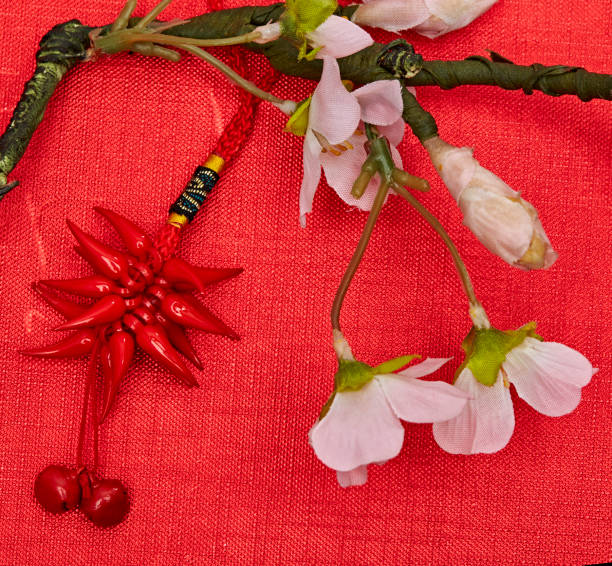 istock Chinese new year decoration on red background 645334228