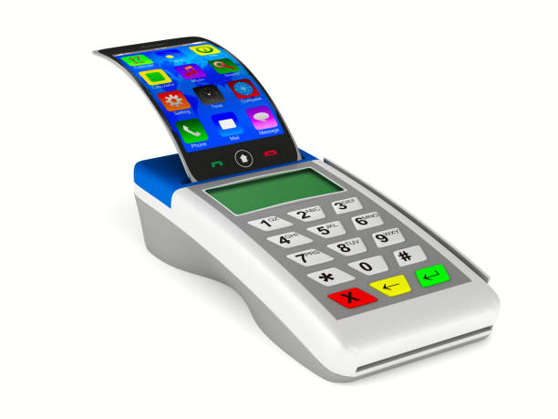 istock Payment by phone on white background. Isolated 3D image 645334426