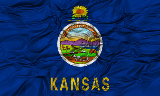 istock US flag of Kansas 645335012