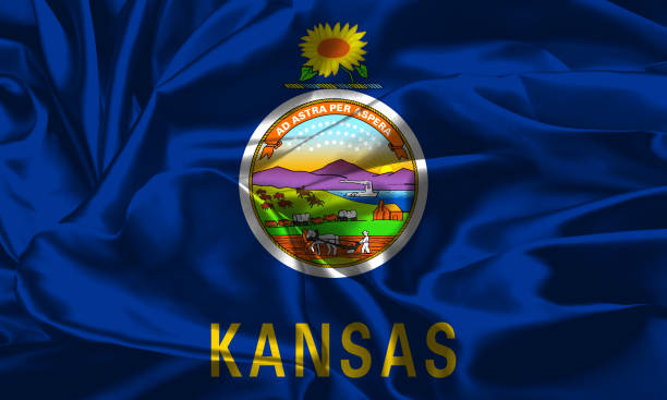 istock US flag of Kansas 645335176