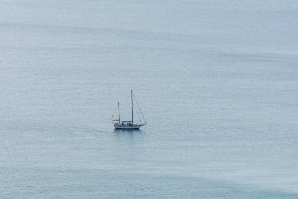 istock Sailboat on the open Mediterranean sea. Spain. 645343386
