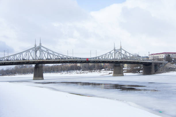 istock Starovolzhsky bridge in early spring. 645344144