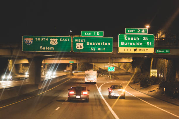 istock Traffic at Night in Portland, Oregon 645361150