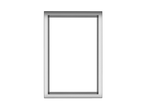 stainless picture frame isolated on white background, 3d rendering illustration