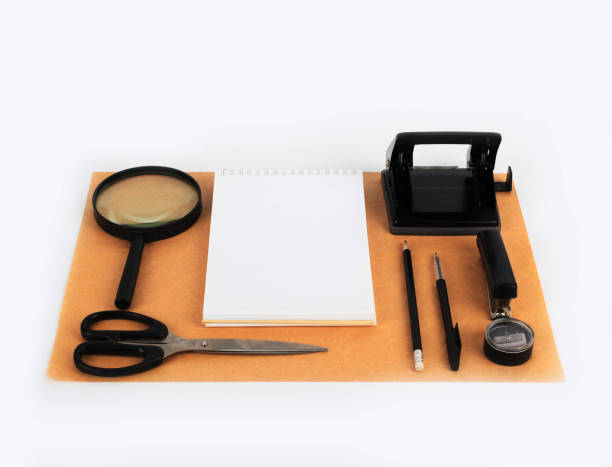 istock Mock up on the kraft paper, with stationery. 645367326