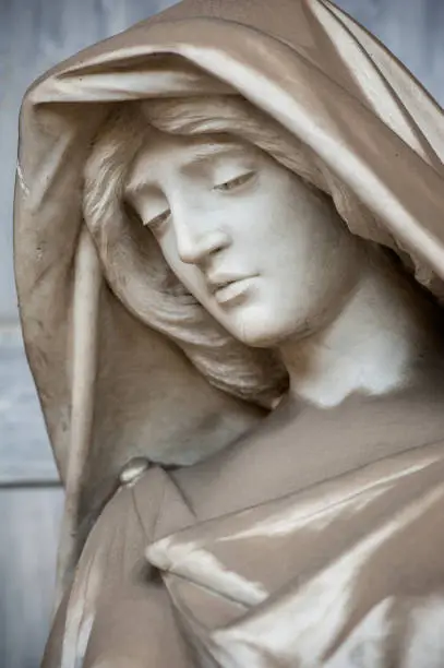 The Virgin Mary purity and chastity personified statue