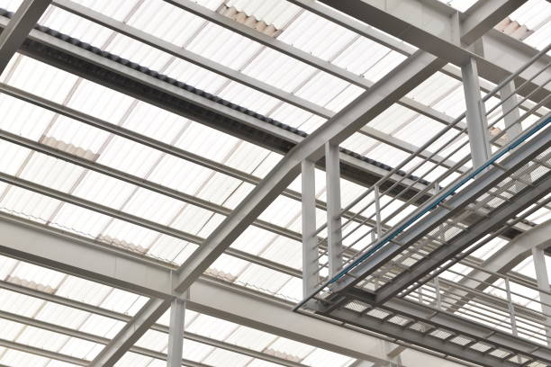 istock Steel Structure roof, glasses, solar cell, supported 645384030