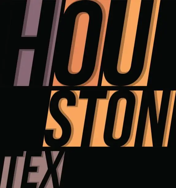 Vector illustration of houston texas print